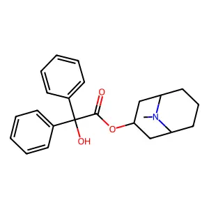 (9-methyl-9-azabicyclo[3.3.1]nonan-3-yl) 2-hydroxy-2,2-diphenylacetate structure
