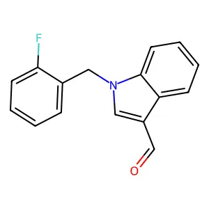 1-[(2-fluorophenyl)methyl]indole-3-carbaldehyde structure