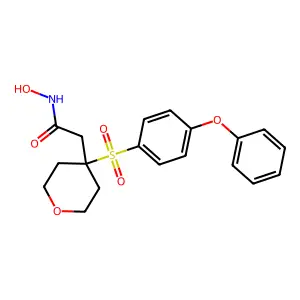 n-hydroxy-2-[4-(4-phenoxy-benzenesulfonyl)-tetrahydro-pyran-4-yl]-acetamide structure
