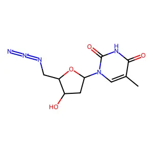1-[(2R,4S,5R)-5-(azidomethyl)-4-hydroxyoxolan-2-yl]-5-methylpyrimidine-2,4-dione structure