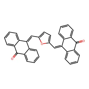 10-[[5-[(10-oxoanthracen-9-ylidene)methyl]furan-2-yl]methylidene]anthracen-9-one structure