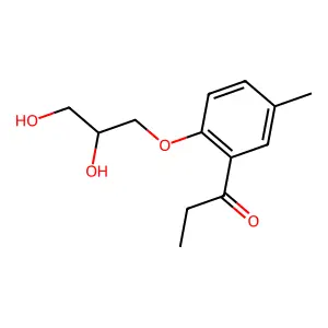 1-[2-(2,3-dihydroxypropoxy)-5-methylphenyl]propan-1-one structure