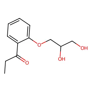 1-[2-(2,3-dihydroxypropoxy)phenyl]propan-1-one structure