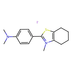 N,N-dimethyl-4-(3-methyl-4,5,6,7-tetrahydro-1,3-benzothiazol-3-ium-2-yl)aniline iodide structure