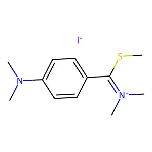 [[4-(dimethylamino)phenyl]-methylsulfanylmethylidene]-dimethylazanium iodide structure