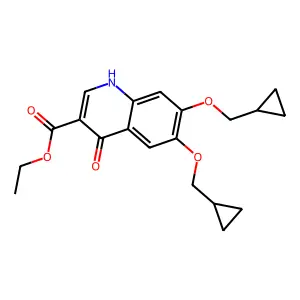 ethyl 6,7-bis(cyclopropylmethoxy)-4-oxo-1H-quinoline-3-carboxylate structure