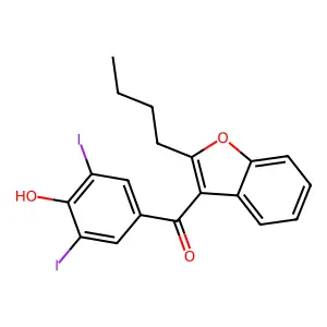 (2-Butylbenzofuran-3-yl) (4-hydroxy-3,5-diiodophenyl) ketone structure