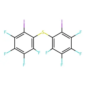 1,2,3,4-tetrafluoro-5-iodo-6-(2,3,4,5-tetrafluoro-6-iodophenyl)sulfanylbenzene structure