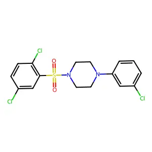 1-(3-chlorophenyl)-4-(2,5-dichlorophenyl)sulfonylpiperazine structure