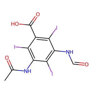 Compound C10H7I3N2O4 structure