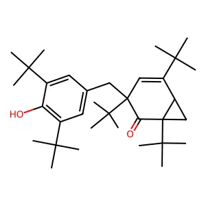 1,3,5-tritert-butyl-3-[(3,5-ditert-butyl-4-hydroxyphenyl)methyl]bicyclo[4.1.0]hept-4-en-2-one structure
