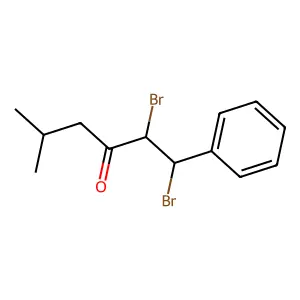 1,2-DIBROMO-5-METHYL-1-PHENYL-3-HEXANONE structure