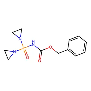 benzyl N-[bis(aziridin-1-yl)phosphoryl]carbamate structure