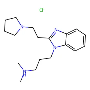 Benzimidazole, 1-(3-(dimethylamino)propyl)-2-(2-(pyrrolidin-1-yl)ethyl)-, hydrochloride structure