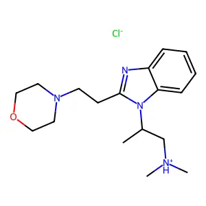 Benzimidazole, 1-(2-(dimethylamino)-1-methylethyl)-2-(2-morpholino)ethyl-, hydrochloride structure