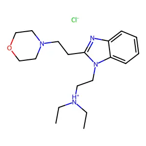 1-(2-(Diethylamino)ethyl)-2-(2-morpholinoethyl)benzimidazole hydrochloride structure
