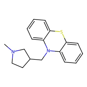 10-[(1-methylpyrrolidin-3-yl)methyl]phenothiazine structure