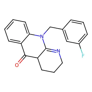 10-[(3-fluorophenyl)methyl]-2,3,4,4a-tetrahydrobenzo[b][1,8]naphthyridin-5-one structure