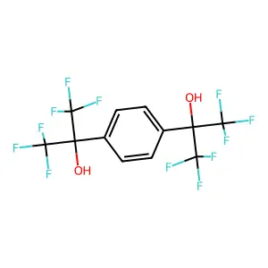 1,1,1,3,3,3-hexafluoro-2-[4-(1,1,1,3,3,3-hexafluoro-2-hydroxypropan-2-yl)phenyl]propan-2-ol structure