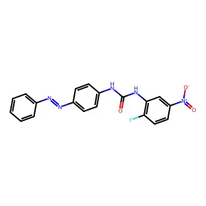 1-(2-fluoro-5-nitrophenyl)-3-(4-phenyldiazenylphenyl)urea structure