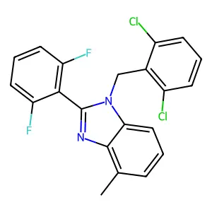 1-[(2,6-dichlorophenyl)methyl]-2-(2,6-difluorophenyl)-4-methylbenzimidazole structure