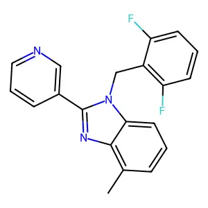 1-[(2,6-difluorophenyl)methyl]-4-methyl-2-pyridin-3-ylbenzimidazole structure