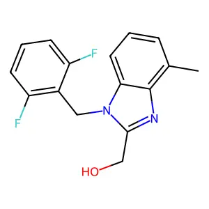 [1-[(2,6-difluorophenyl)methyl]-4-methylbenzimidazol-2-yl]methanol structure