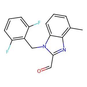1-[(2,6-difluorophenyl)methyl]-4-methylbenzimidazole-2-carbaldehyde structure