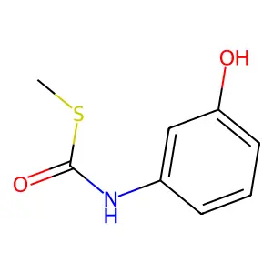 S-methyl N-(3-hydroxyphenyl)carbamothioate structure