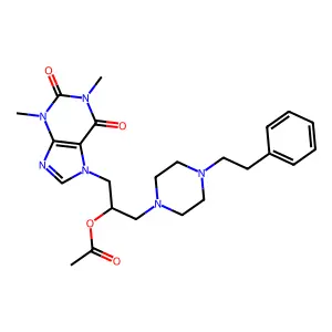 [1-(1,3-dimethyl-2,6-dioxopurin-7-yl)-3-[4-(2-phenylethyl)piperazin-1-yl]propan-2-yl] acetate structure