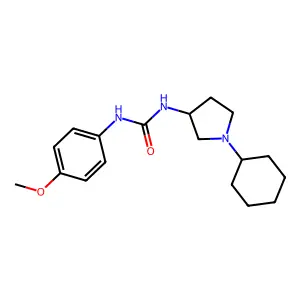 1-(1-cyclohexylpyrrolidin-3-yl)-3-(4-methoxyphenyl)urea structure