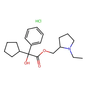 (1-ethylpyrrolidin-2-yl)methyl 2-cyclopentyl-2-hydroxy-2-phenylacetatehydrochloride structure