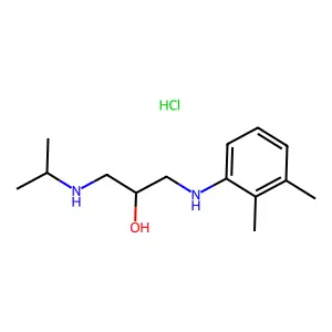 1-(2,3-dimethylanilino)-3-(propan-2-ylamino)propan-2-ol;hydrochloride structure