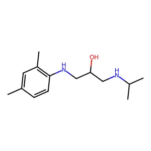 1-(2,4-dimethylanilino)-3-(propan-2-ylamino)propan-2-ol structure