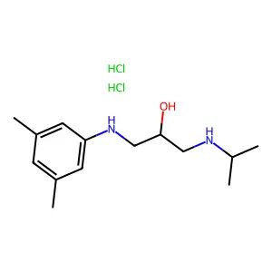 1-(3,5-dimethylanilino)-3-(propan-2-ylamino)propan-2-ol;dihydrochloride structure
