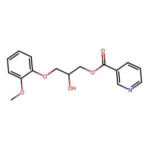 [2-hydroxy-3-(2-methoxyphenoxy)propyl] pyridine-3-carboxylate structure