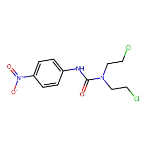 1,1-bis(2-chloroethyl)-3-(4-nitrophenyl)urea structure