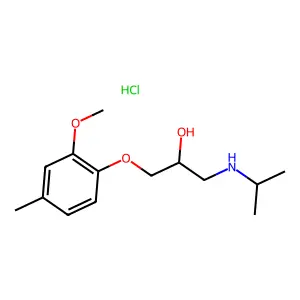 1-(2-methoxy-4-methylphenoxy)-3-(propan-2-ylamino)propan-2-ol;hydrochloride structure