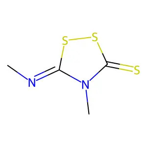 4-methyl-5-methylimino-1,2,4-dithiazolidine-3-thione structure