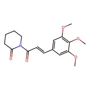 1-[1-Oxo-3-(3,4,5-trimethoxyphenyl)-2-propen-1-yl]-2-piperidinone structure