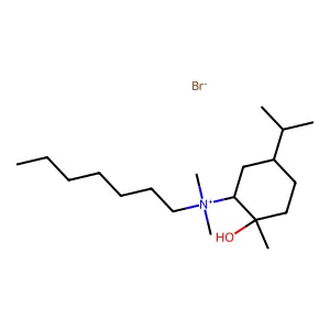 heptyl-(2-hydroxy-2-methyl-5-propan-2-ylcyclohexyl)-dimethylazanium bromide structure