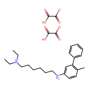Aniline, N-(6-diethylaminohexyl)-4-methyl-3-phenyl-, dioxalate, monohydrate structure
