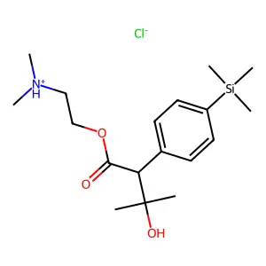 2-[3-hydroxy-3-methyl-2-(4-trimethylsilylphenyl)butanoyl]oxyethyl-dimethylazanium chloride structure