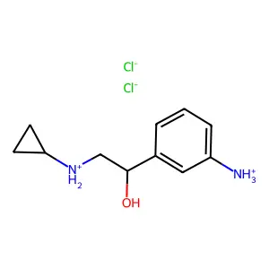 [2-(3-azaniumylphenyl)-2-hydroxyethyl]-cyclopropylazanium dichloride structure