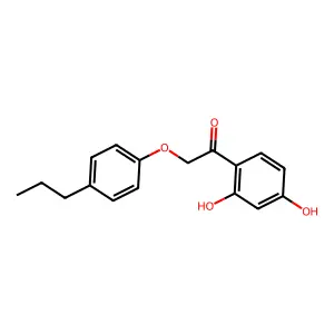 1-(2,4-dihydroxyphenyl)-2-(4-propylphenoxy)ethanone structure