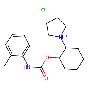 (2-pyrrolidin-1-ium-1-ylcyclohexyl) N-(2-methylphenyl)carbamate chloride structure
