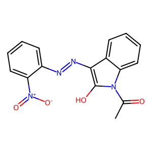 1-[2-hydroxy-3-[(2-nitrophenyl)diazenyl]indol-1-yl]ethanone structure