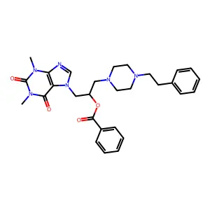 [1-(1,3-dimethyl-2,6-dioxopurin-7-yl)-3-[4-(2-phenylethyl)piperazin-1-yl]propan-2-yl] benzoate structure