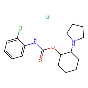 CARBANILIC ACID, o-CHLORO-, 2-(1-PYRROLIDINYL)CYCLOHEXYL ESTER, HYDROCHLORIDE structure