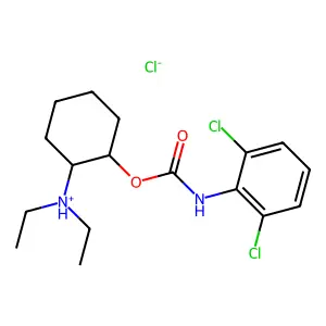 [2-[(2,6-dichlorophenyl)carbamoyloxy]cyclohexyl]-diethylazanium chloride structure